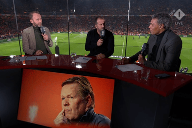 Rafael van der Vaart en Pierre van Hooijdonk bij de NOS