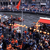 Amsterdam na de EK-winst van Oranje in 1988