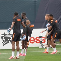 Het Nederlands elftal op de training daags voor Tunesië - Nederland.