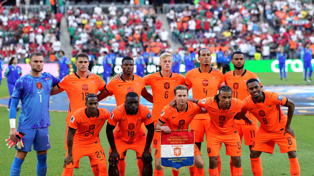 Opstelling van het Nederlands elftal tegen Marokko