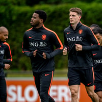 Het Nederlands elftal tijdens een training