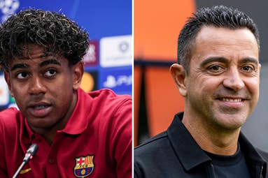 Lamine Yamal en Xavi Hernández