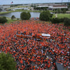 Fans van Oranje voorafgaand aan Nederland - Japan