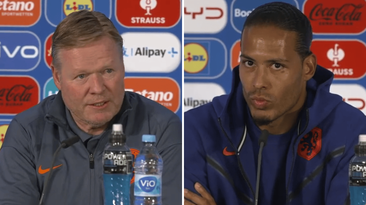 Ronald Koeman en Virgil van Dijk, bondscoach en captain van het Nederlands elftal