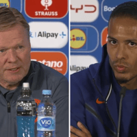 Ronald Koeman en Virgil van Dijk, bondscoach en captain van het Nederlands elftal