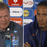 Ronald Koeman en Virgil van Dijk, bondscoach en captain van het Nederlands elftal