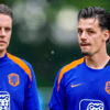 Joey Veerman (links) en Nick Olij bij het Nederlands elftal