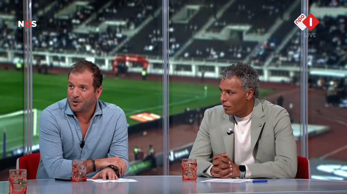 Pierre van Hooijdonk en Rafael van der Vaart bij de NOS