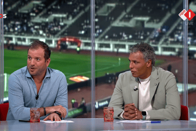 Pierre van Hooijdonk en Rafael van der Vaart bij de NOS