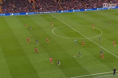 Wedstrijdbeeld Liverpool - PSV