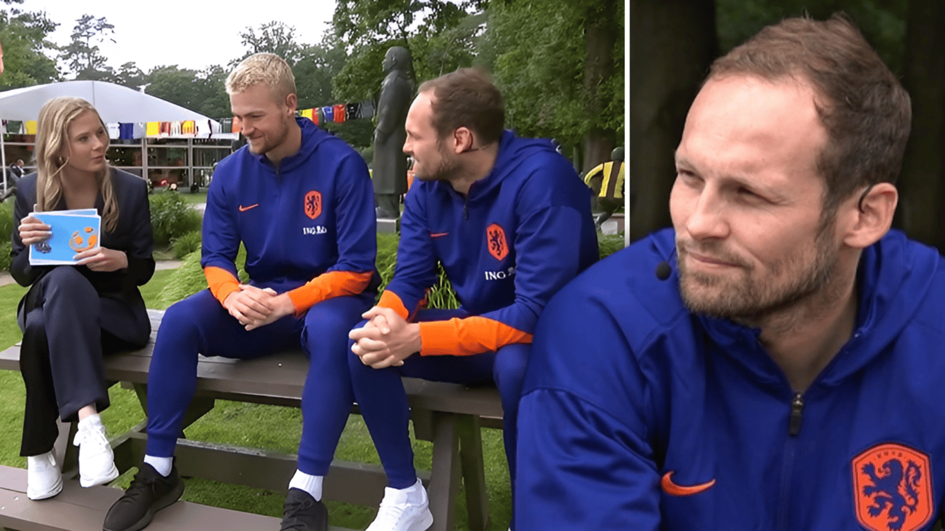 Daley Blind en Noa Vahle bij het SBS 6-programma Wij houden van Oranje.