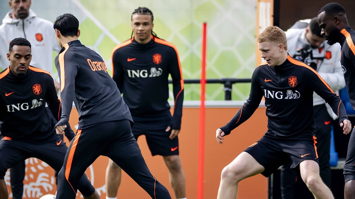 Kees Smit op zijn eerste training bij het Nederlands elftal