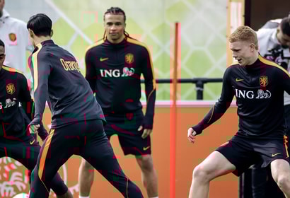 Kees Smit op zijn eerste training bij het Nederlands elftal