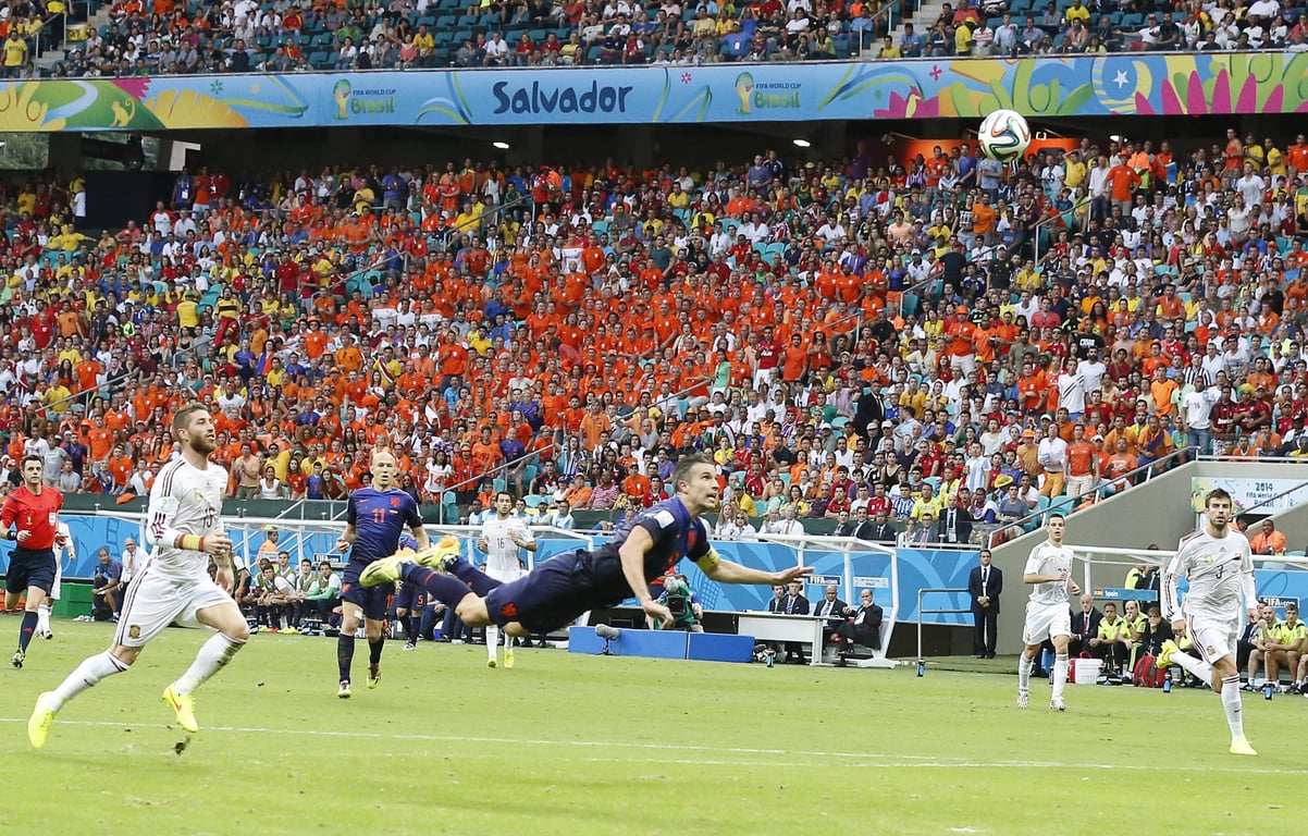 Nederland - Spanje, Robin van Persie, Vliegende Hollander, kopdoelpunt, Oranje, Nederlands elftal