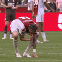 Wout Weghorst eet gras