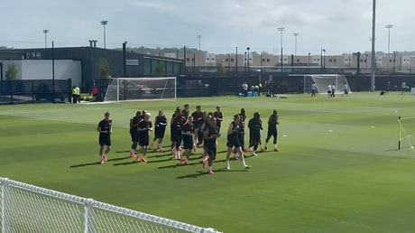 De training van het Nederlands elftal in Kansas City