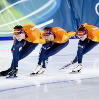 Jenning de Boo, Kjeld Nuis en Femke Kok tijdens de training