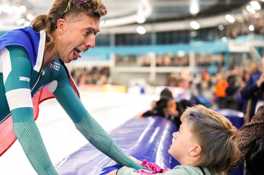 Jorrit Bergsma met zijn zoontje Brent