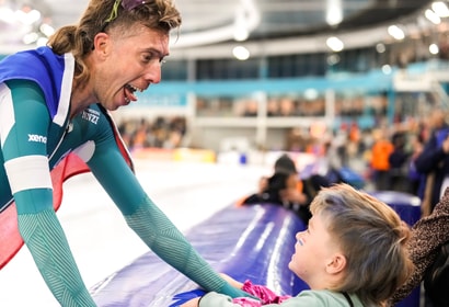 Jorrit Bergsma met zijn zoontje Brent