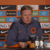 Bondscoach Ronald Koeman tijdens de persconferentie van Oranje