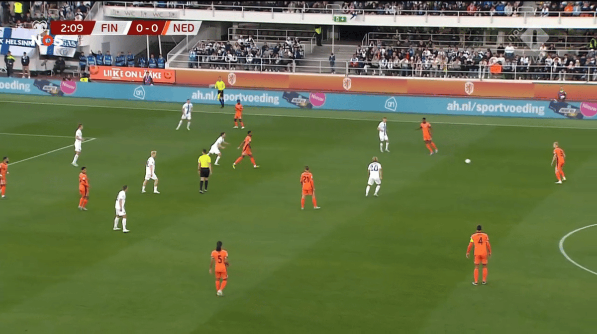 Wedstrijdbeeld Finland - Nederland