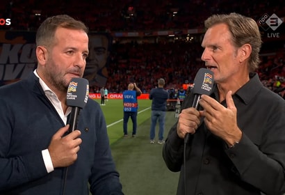 Rafael van der Vaart en Ronald de Boer bij de NOS