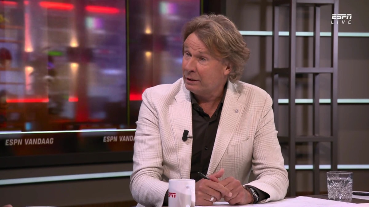 Hans Kraay junior in de studio van ESPN