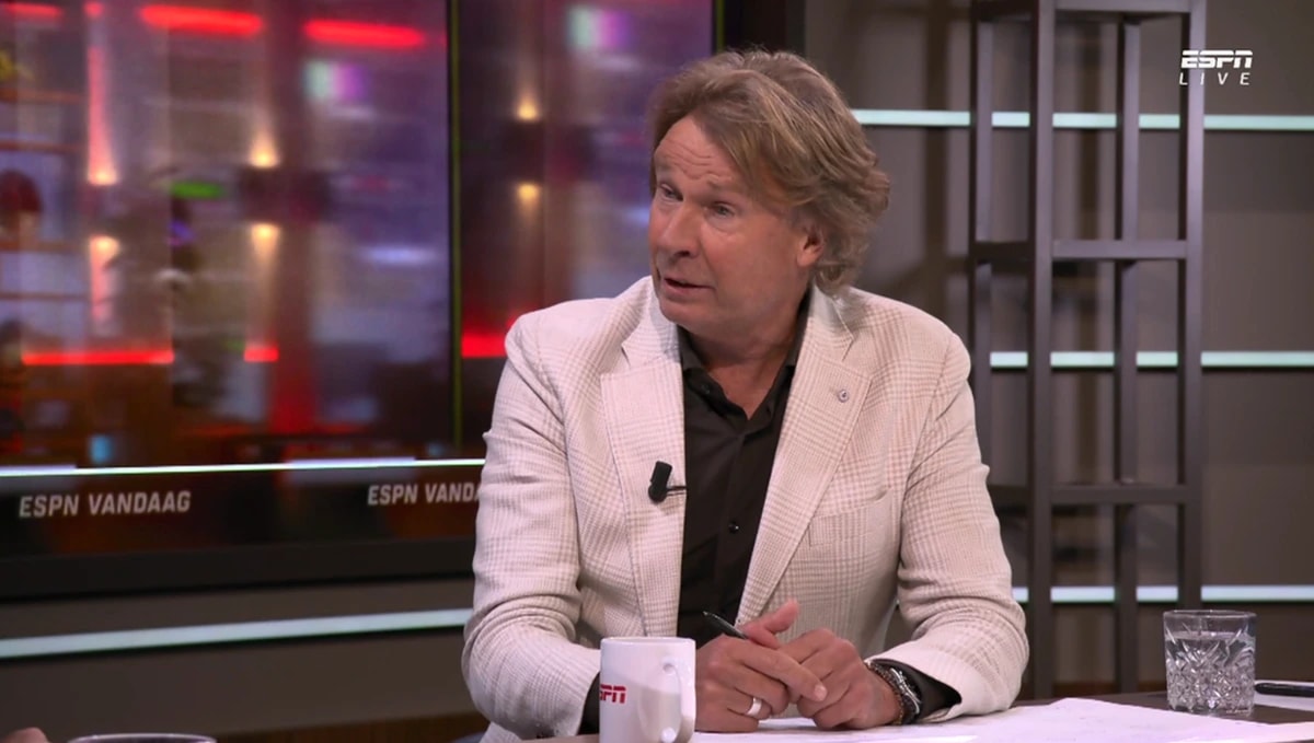 Hans Kraay junior in de studio van ESPN