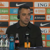 Xavi Hernández tijdens een persconferentie