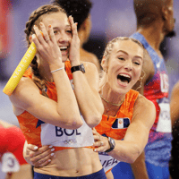 Femke Bol, Lieke Klaver, TeamNL, atletiek, Olympische Spelen. Parijs 2024