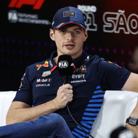 Max Verstappen tijdens de persconferentie