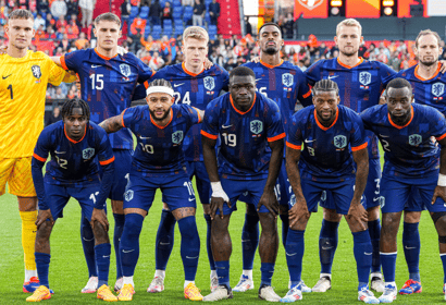 De spelers van het Nederlands elftal tegen Canada
