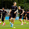 Het Nederlands elftal tijdens de training