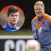 Bondscoach Ronald Koeman en Klaas-Jan Huntelaar