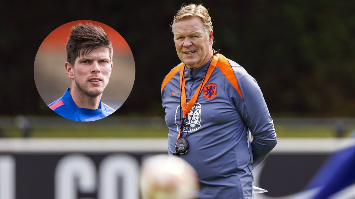 Bondscoach Ronald Koeman en Klaas-Jan Huntelaar