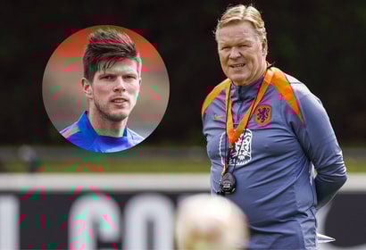 Bondscoach Ronald Koeman en Klaas-Jan Huntelaar