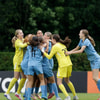 Oranje O16 viert een doelpunt