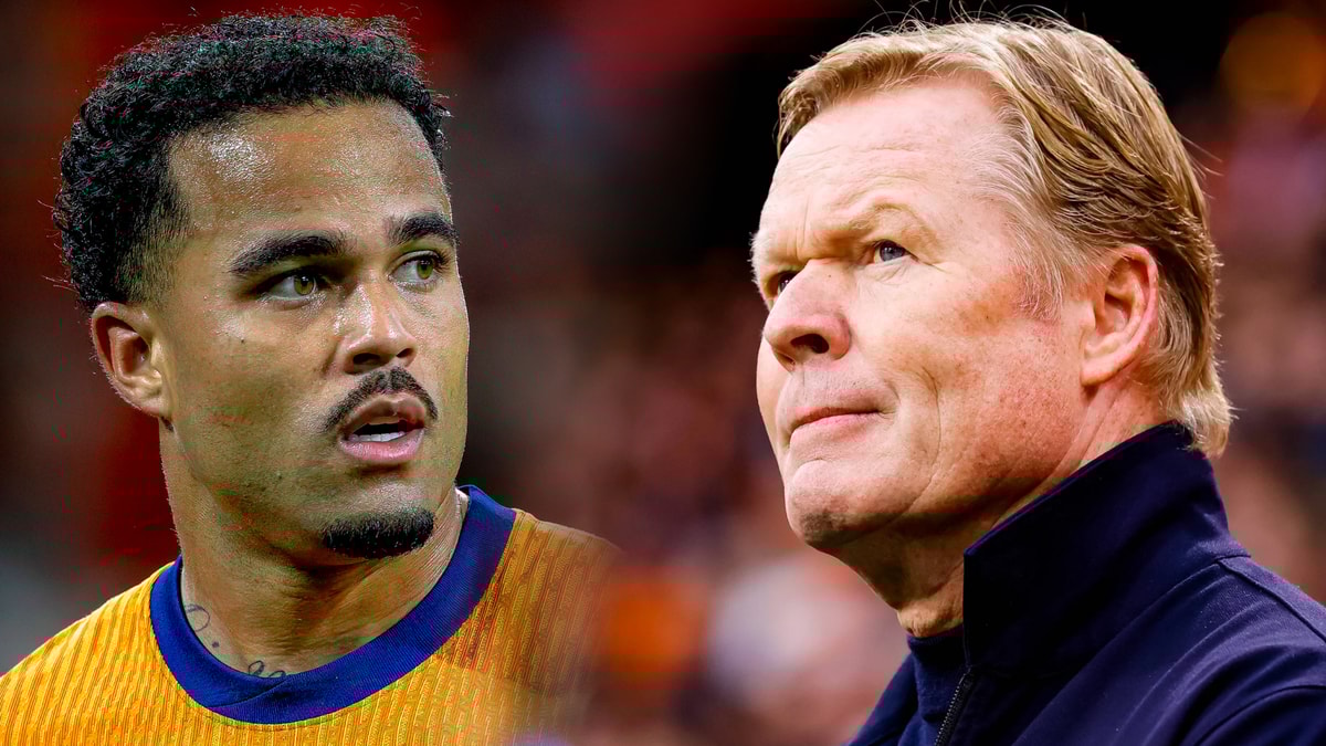 Justin Kluivert en Ronald Koeman bij het Nederlands elftal