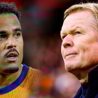 Justin Kluivert en Ronald Koeman bij het Nederlands elftal