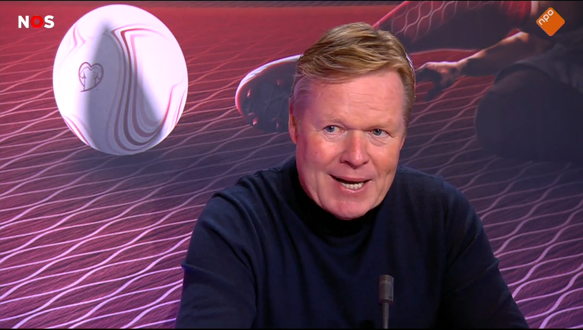 Ronald Koeman bij de nabeschouwing van de NOS