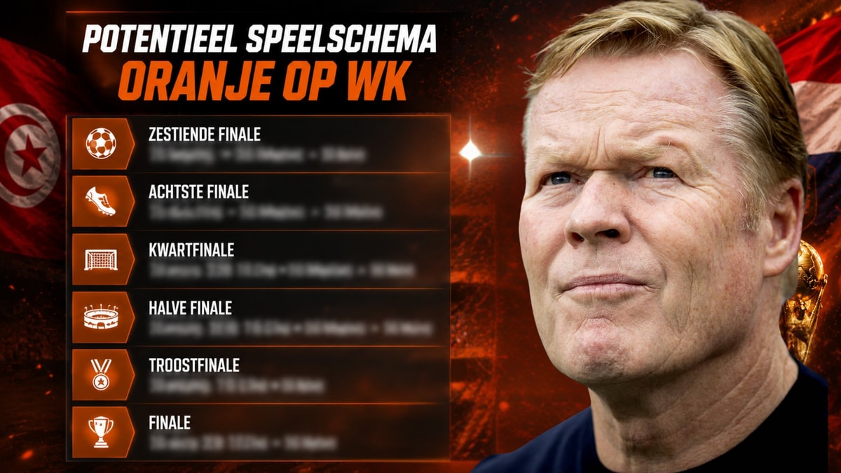 Het speelschema van Nederland op het WK 2026