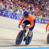 Roy van den Berg, Harrie Lavreysen, Jeffrey Hoogland, baanwielrennen, goud, Olympische Spelen, TeamNL, Parijs2024