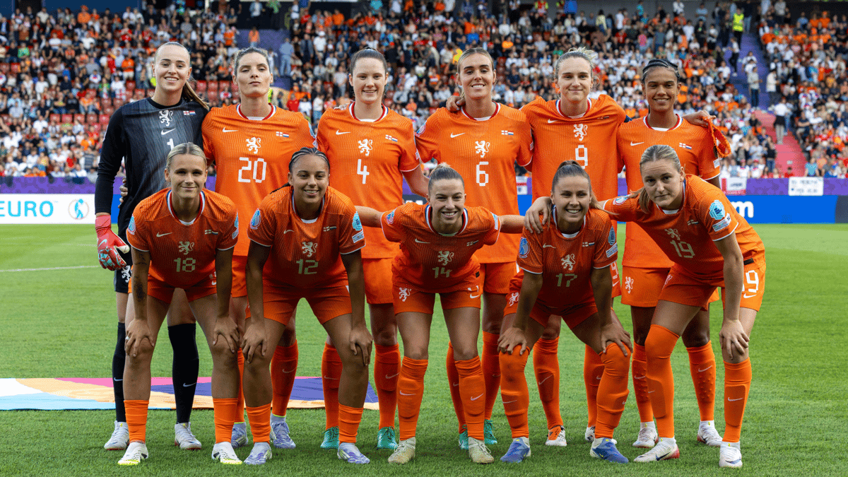 De opstelling van de Oranje Leeuwinnen 