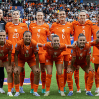 De opstelling van de Oranje Leeuwinnen 