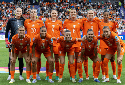 De opstelling van de Oranje Leeuwinnen 