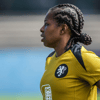 Lineth Beerensteyn tijdens de training van de Oranje Leeuwinnen