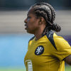 Lineth Beerensteyn tijdens de training van de Oranje Leeuwinnen
